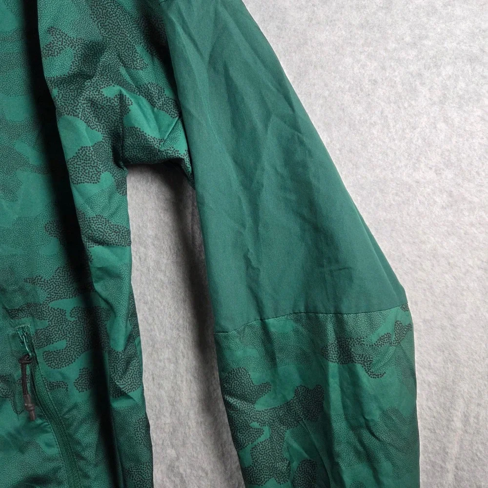 Adidas Windbreaker Jacket Mens Size M Green Camo Full Zip Mesh Lined Excellent
